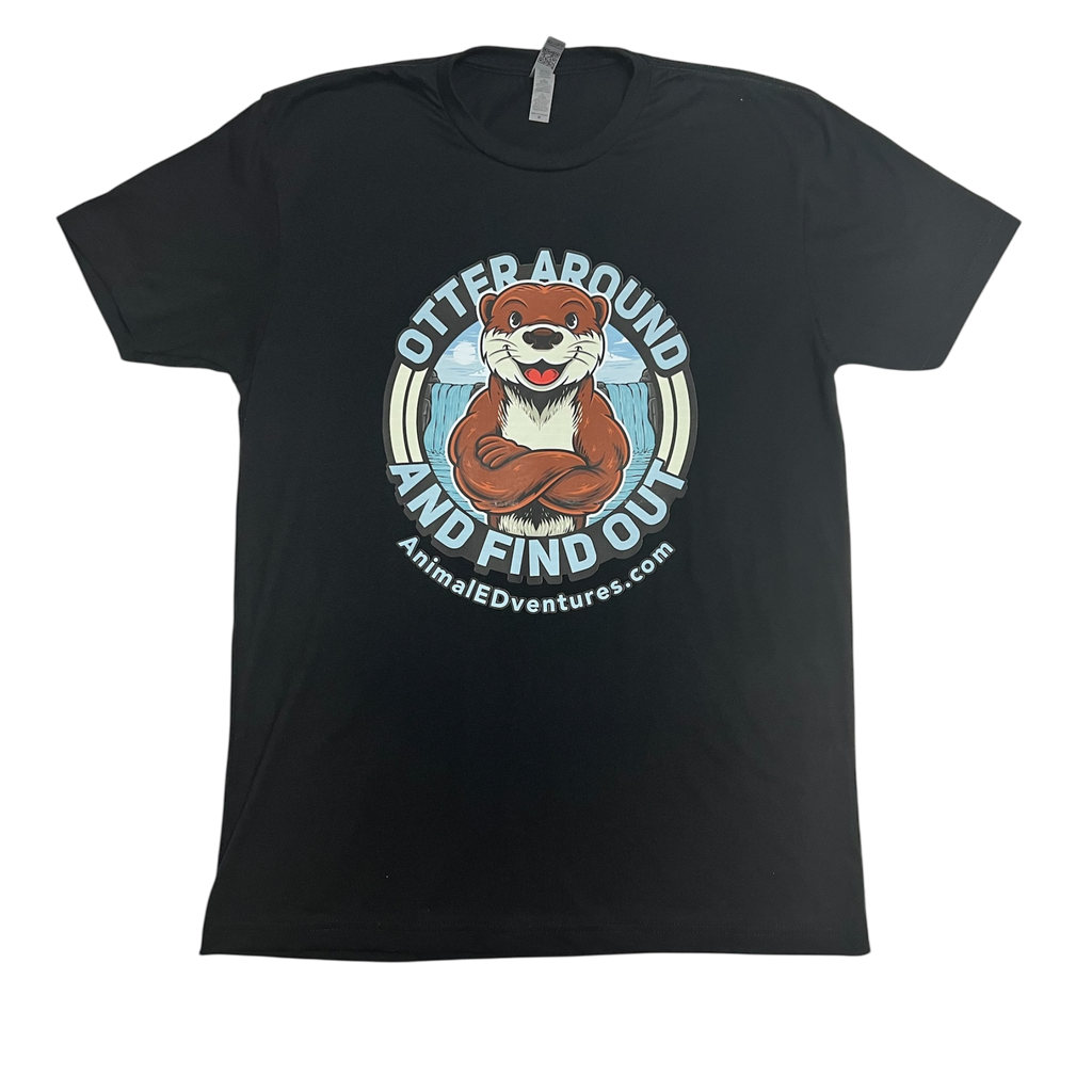 Otter Around And Find Out T-Shirt in Black, Front View